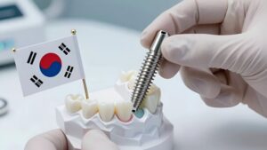 Стоматолог устанавливает корейский имплантат, помогая сэкономить на имплантации зубов в Москве по гиду 2026